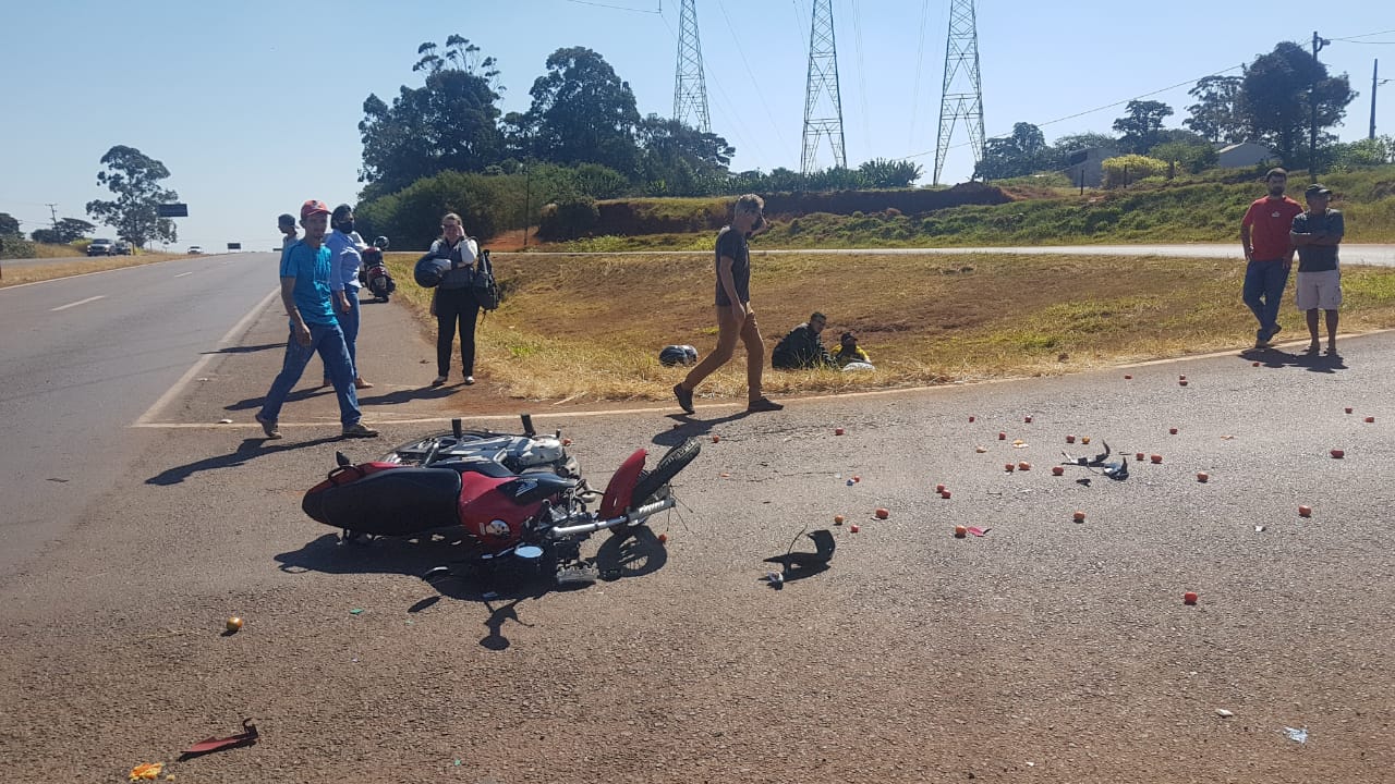 Motociclista Fica Ferido Em Colis O Entre Carro E Moto Na Rodovia Br