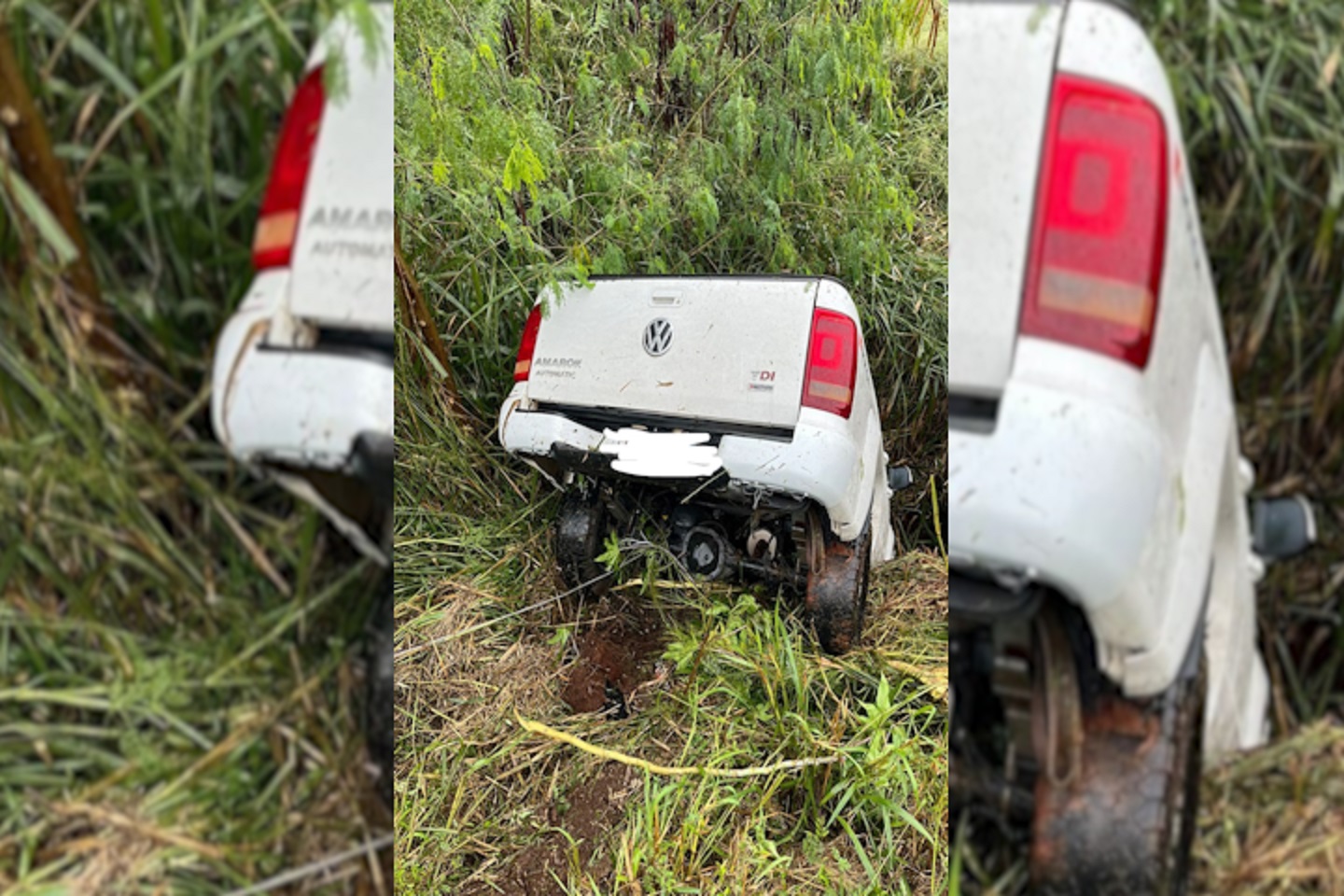 Morador de Cascavel perde controle da direção e se acidenta Amarok