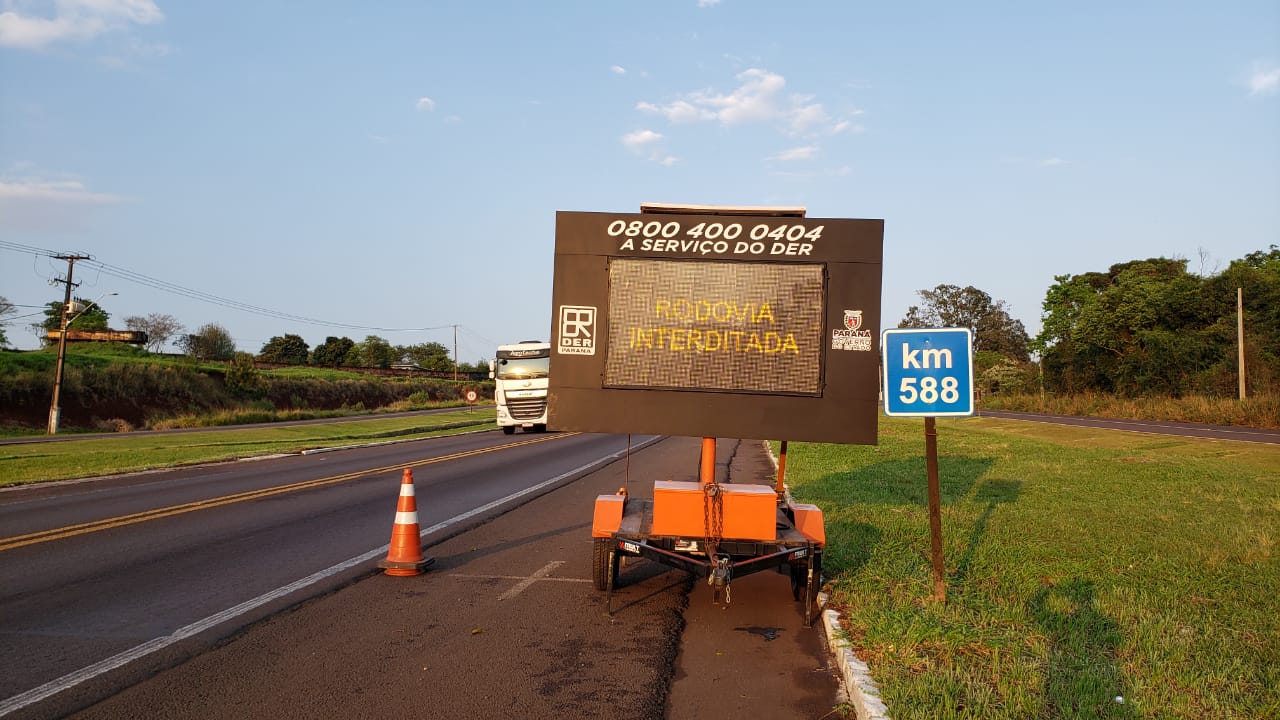 Atenção Trecho da BR 277 é interditada para obras do novo viaduto e