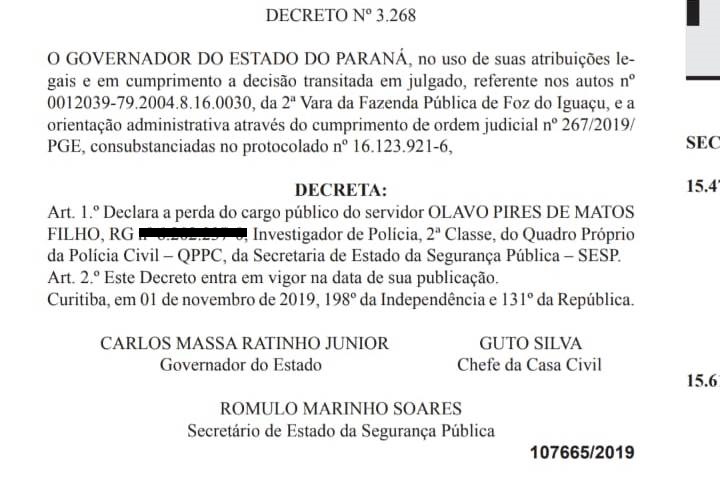 Imagem referente a Policial civil que recebeu R$ 15 mil para facilitar fuga perde cargo 20 anos após delito