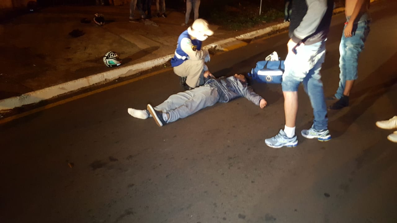 Imagem referente a Colisão entre motos deixa homem ferido no Bairro Santo Onofre