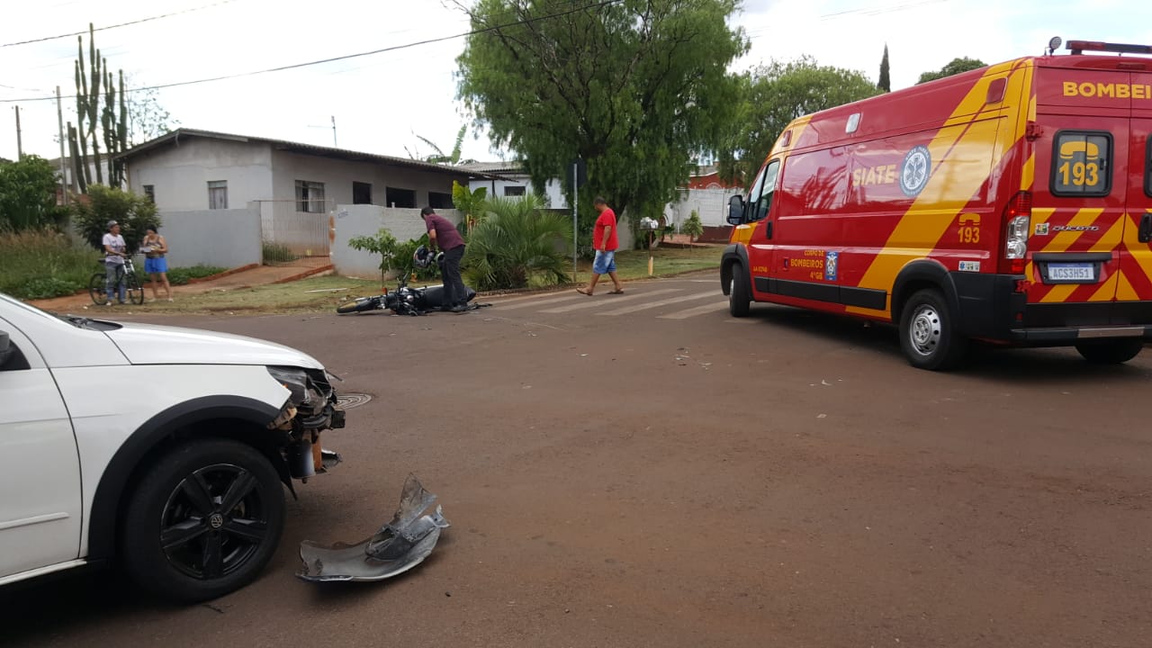 Imagem referente a Colisão entre carro e moto deixa duas pessoas feridas no Brasília