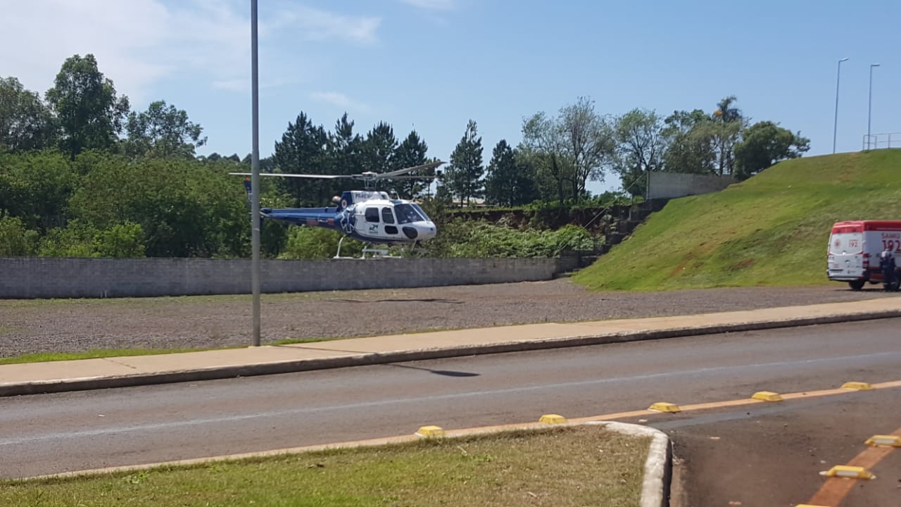 Imagem referente a Aeromédico transporta vítima de gravíssimo acidente registrado em Capitão Leônidas Marques