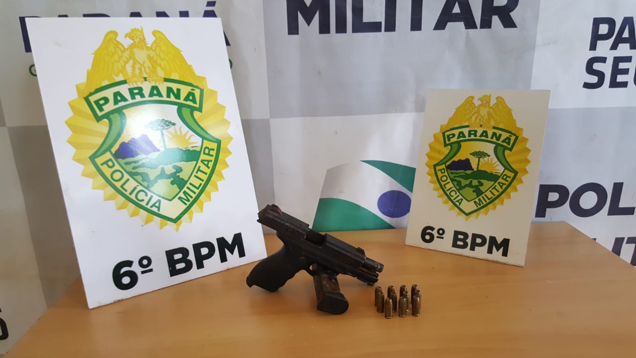 Imagem referente a Equipe da ROCAM apreende pistola encontrada na área rural de Cascavel