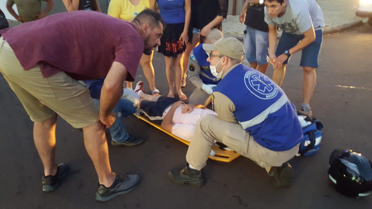 Imagem referente a Motociclista se fere em acidente no Bairro Parque São Paulo