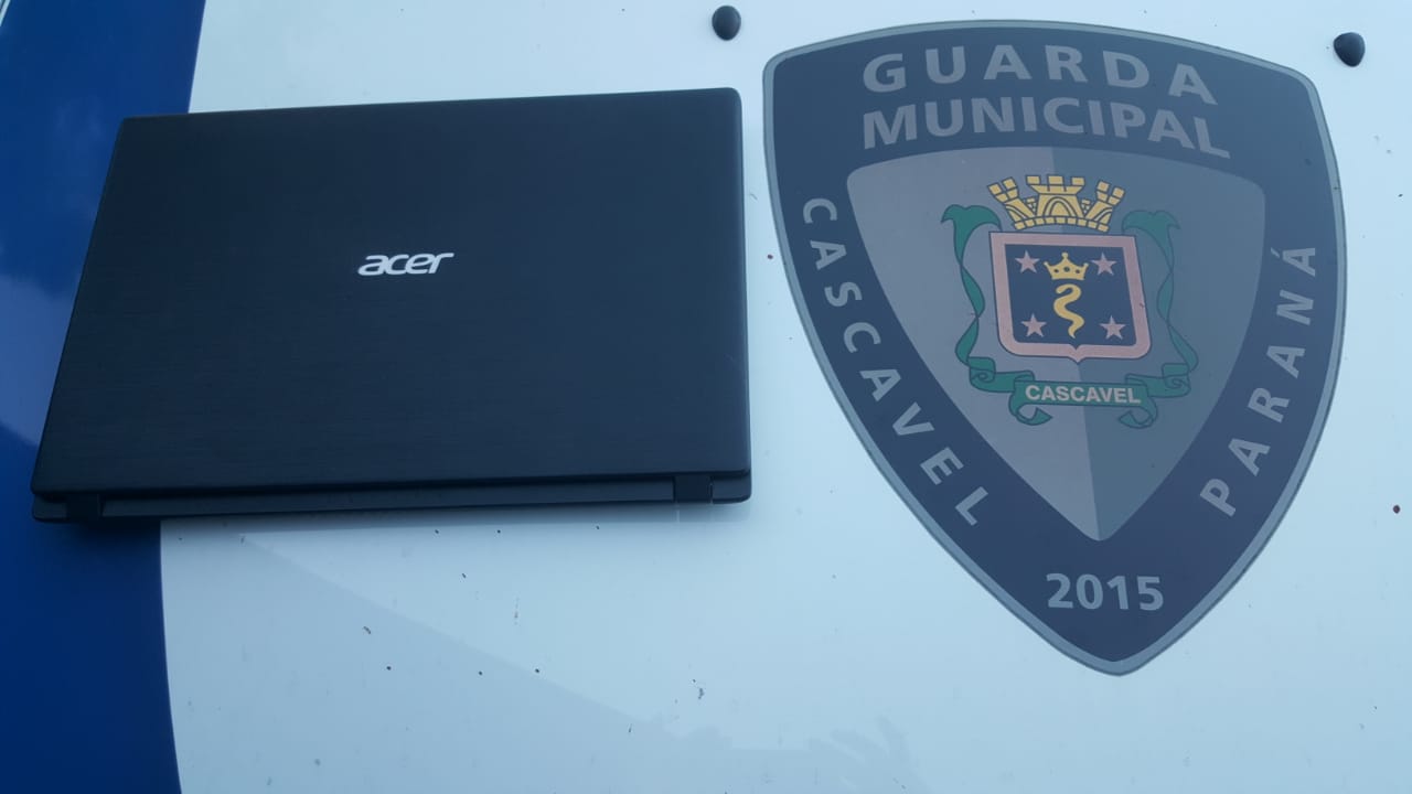 Imagem referente a Notebook Acer é apreendido pela Guarda Municipal de Cascavel