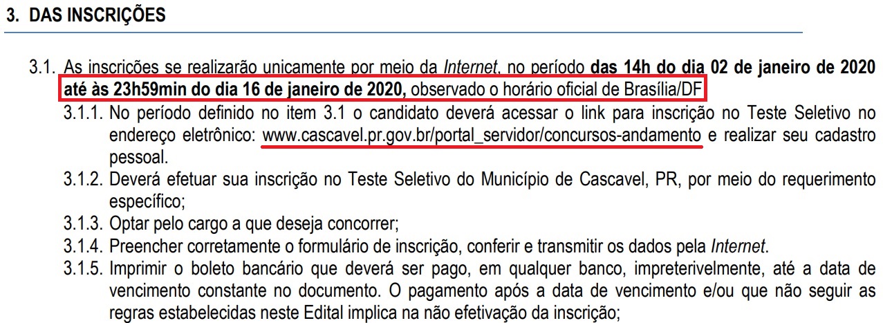 Imagem referente a Internauta reclama de problemas no site de inscrição do teste seletivo para a Prefeitura Municipal de Cascavel