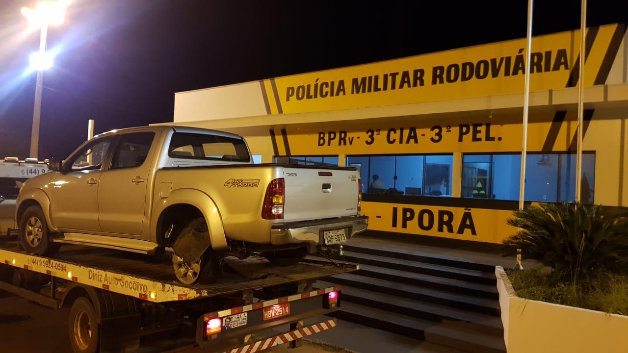 Imagem referente a Polícia Rodoviária Estadual de Iporã recupera Toyota Hilux roubada e apreende 2 adolescentes