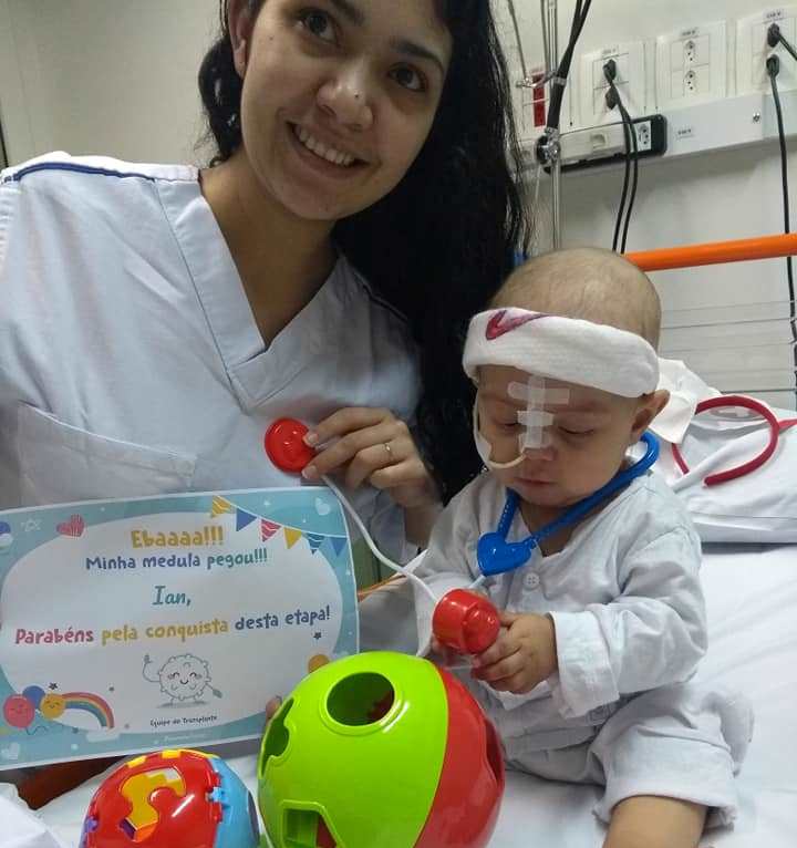 Imagem referente a Boa notícia: medula transplantada em bebê de Cascavel ‘pegou’ e tratamento avança
