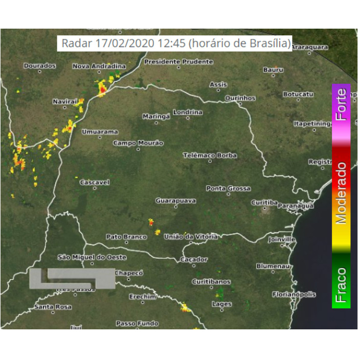 Imagem referente a Instabilidades causam chuvas isoladas no Paraná