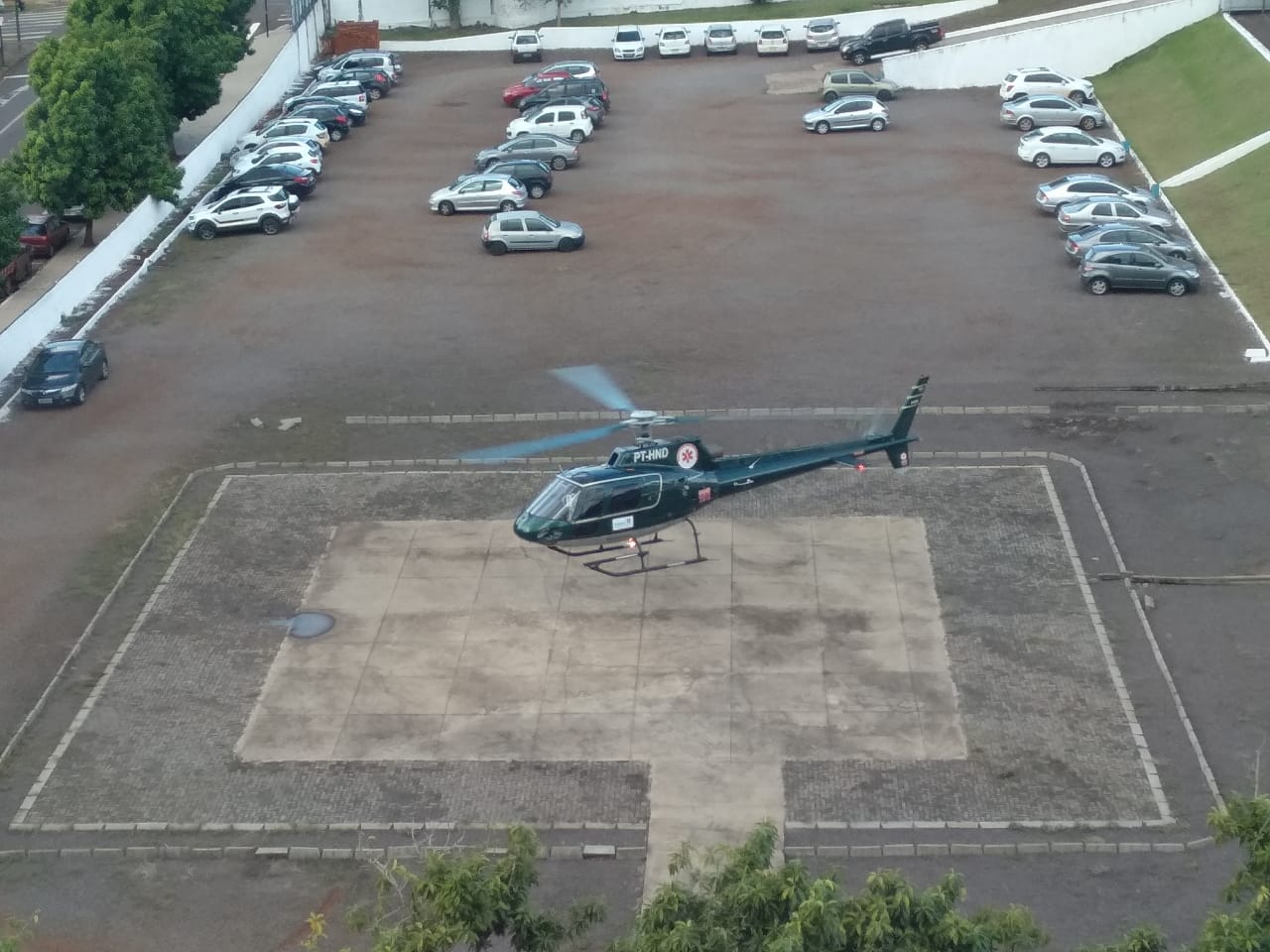 Imagem referente a Paciente que sofreu infarto é trazida de helicóptero a Cascavel