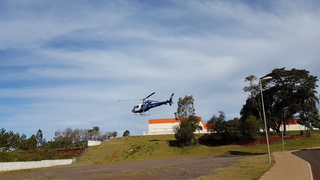 Imagem referente a Paciente de Boa Vista da Aparecida é transferido de helicóptero a Cascavel