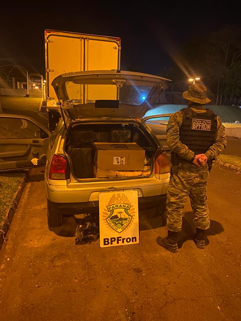 Imagem referente a BPFron apreende veículo carregado de cigarros em Foz do Iguaçu