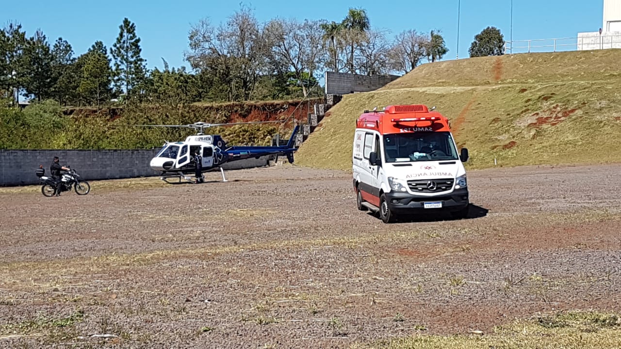 Imagem referente a Vítima de grave acidente na BR-277 é aerotransportada para o Hospital Universitário de Cascavel