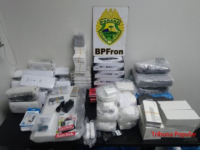 Imagem referente a BPFron apreende Fiat Uno carregado com mercadorias estrangeiras em Santa Helena