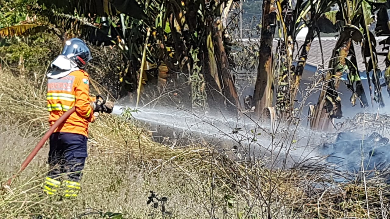Imagem referente a Incêndio atinge área de vegetação no Lago Azul