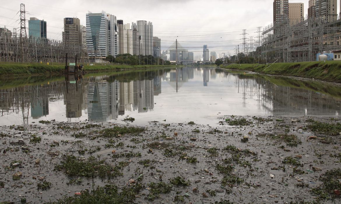Imagem referente a Rio Pinheiros é pulverizado com larvicida para conter mosquitos