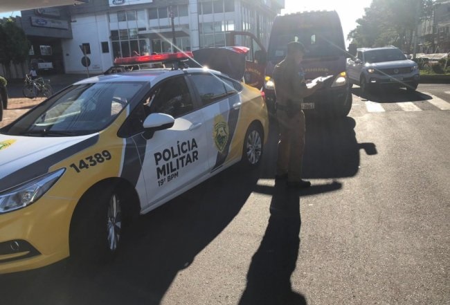 Imagem referente a Motociclista fica ferido após acidente no centro de Marechal Rondon