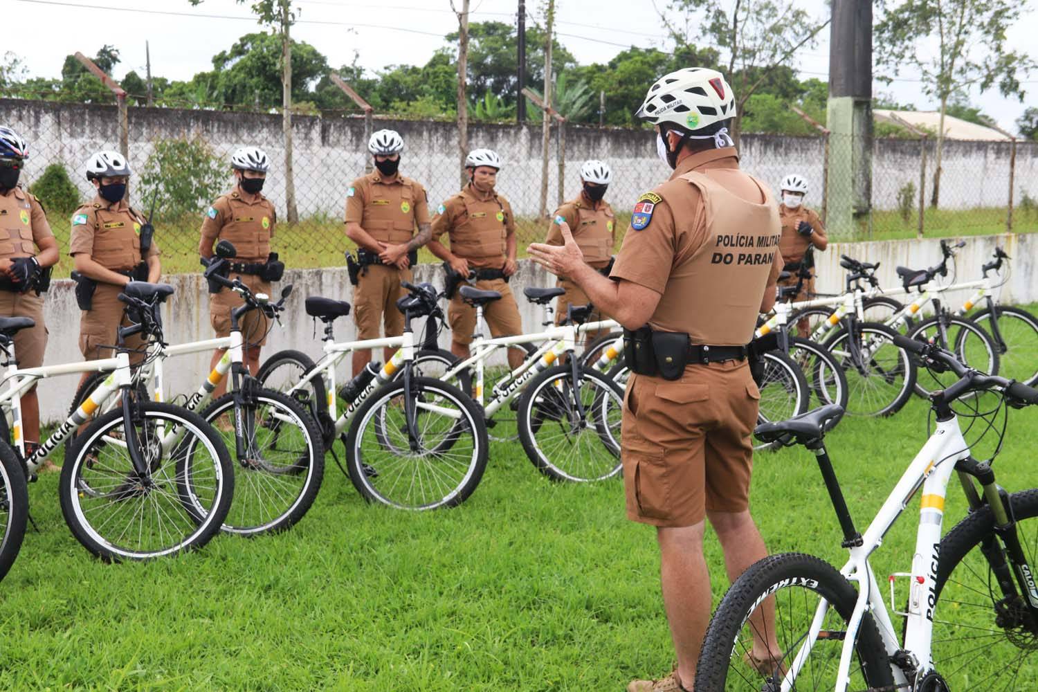 Imagem referente a Policiais militares passam por capacitação de ciclopatrulhamento no Litoral