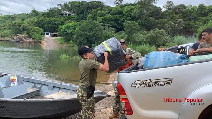 Imagem referente a Marinha do Paraguai apreende contrabando na barranca do Rio Paraná