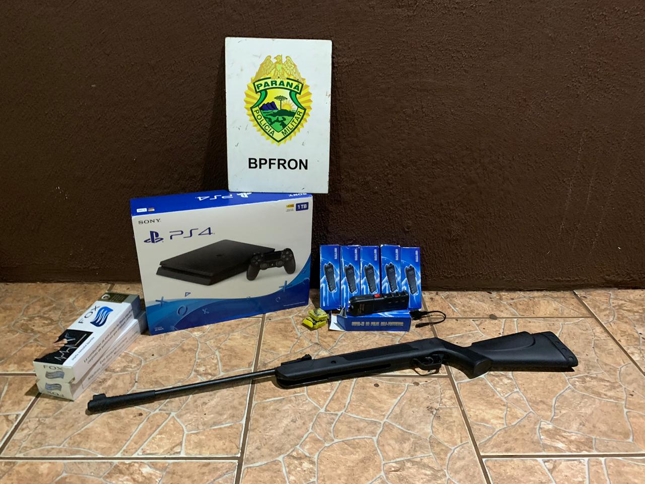 Imagem referente a Eletrônicos, espingarda de pressão e outros contrabandos são apreendidos pelo BPFron em Medianeira