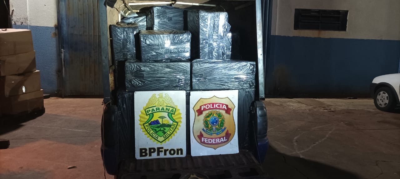 Imagem referente a BPFRON e NEPOM/PF apreendem veículo carregado com cigarros contrabandeados na cidade de Itaipulândia