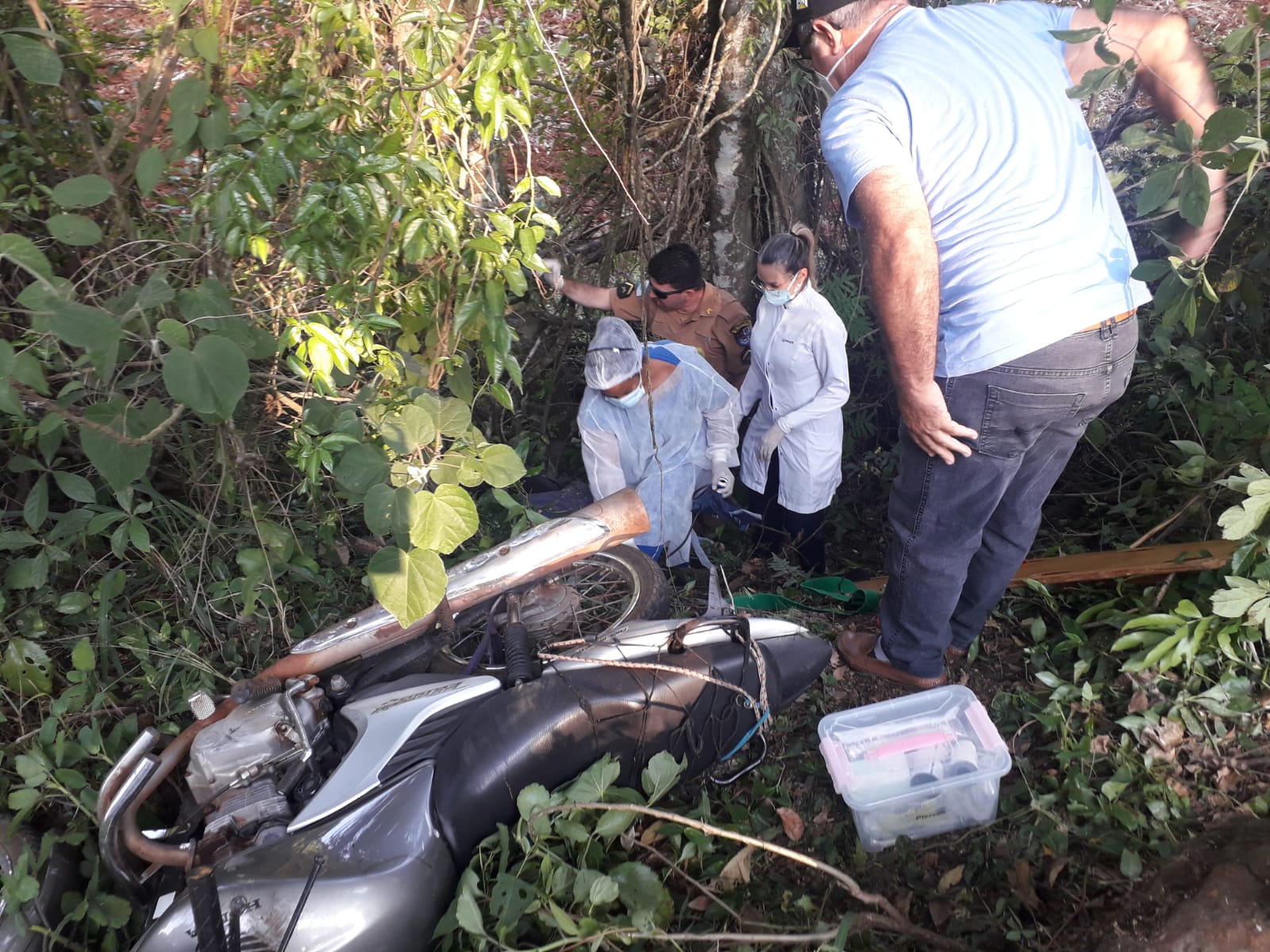 Imagem referente a Motociclista fica gravemente ferido em acidente na PR-471 nas proximidades de Três Barras do Paraná