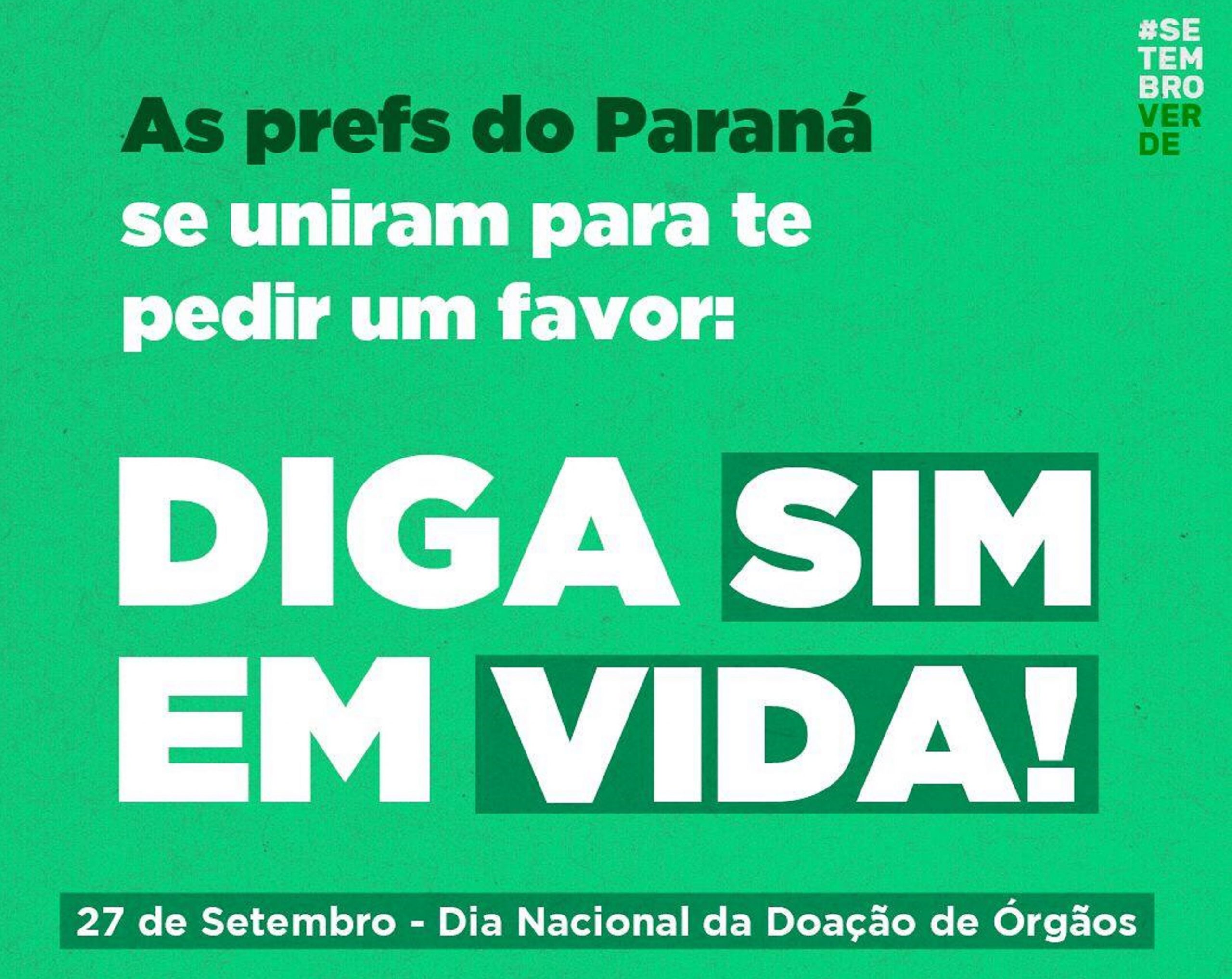 Imagem referente a Prefeituras do Paraná se unem em campanha pela doação de órgãos