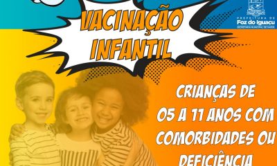 Foz do Iguaçu inicia vacinação das crianças de 5 a 11 anos nesta quarta-feira (19)