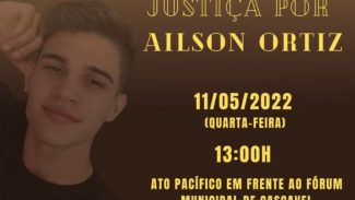 Familiares e amigos de Ailson Augusto Ortiz realizarão ato pacífico no dia da audiência do atirador