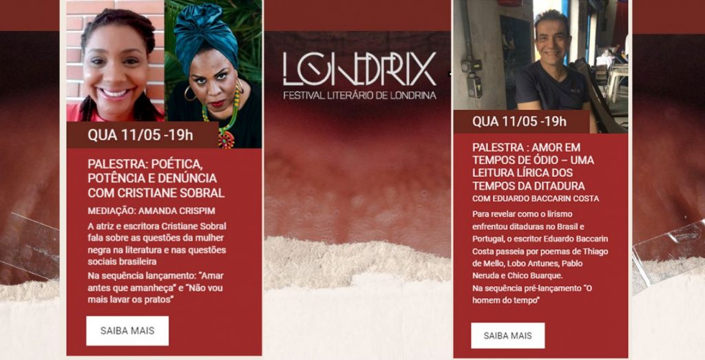 Londrix oferece palestra com a escritora Cristiane Sobral nesta quarta (11)