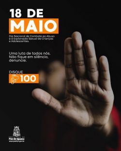 Imagem referente a Campanha contra o abuso e a violência infantil começa na próxima segunda-feira em Foz