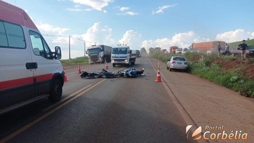 Motociclista morre em grave acidente na BR-369 em Corbélia