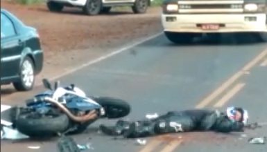 Vídeo mostra motociclista morto na BR-369 logo após o acidente