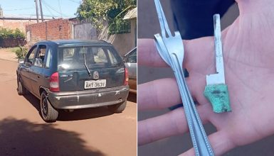 Em meio a reintegração de posse, jovens passam com carro furtado por viaturas e são detidos pela GM