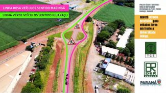 Obra de duplicação entre Iguaraçu e Maringá altera tráfego de veículos em trevo