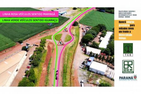 Imagem referente a Obra de duplicação entre Iguaraçu e Maringá altera tráfego de veículos em trevo