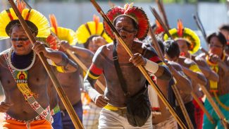 Indígenas acampam em Brasília à espera da decisão sobre Marco Temporal
