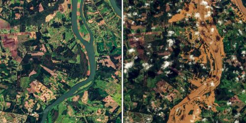 Imagem referente a Imagens de satélite mostram alcance da destruição do ciclone no RS