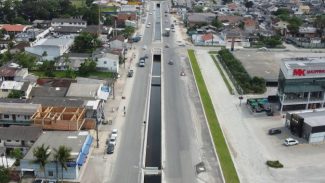 DER/PR conclui novo canal de concreto do Rio da Draga em Matinhos