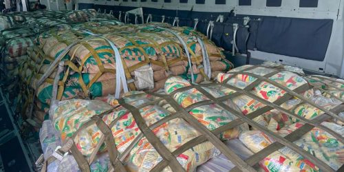 Imagem referente a Avião com 11 toneladas de ajuda para vítimas da guerra decola no RJ