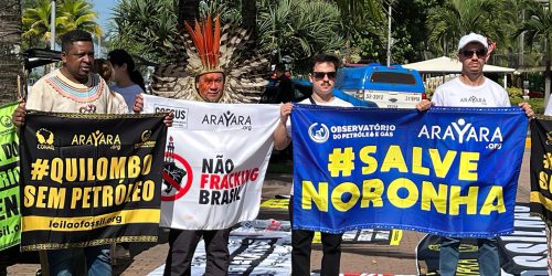 Imagem referente a Grupo protesta contra leilão de blocos de exploração de petróleo e gás