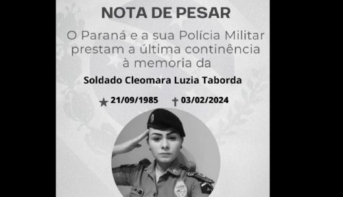 Imagem referente a 6º BPM comunica o falecimento da Soldado Cleomara Taborda, que lutava contra o câncer
