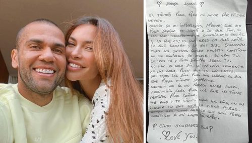 Acusado de estupro, Daniel Alves manda cartinha de amor para esposa