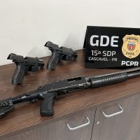 Imagem referente a GDE Cascavel recupera armas roubadas em assalto na BR-369