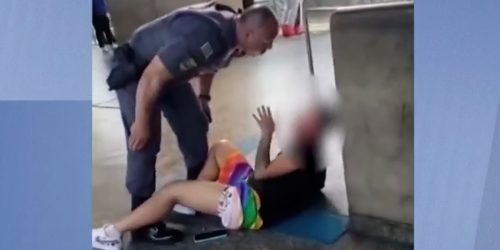 Imagem referente a Policial agride mulher em estação de metrô em São Paulo
