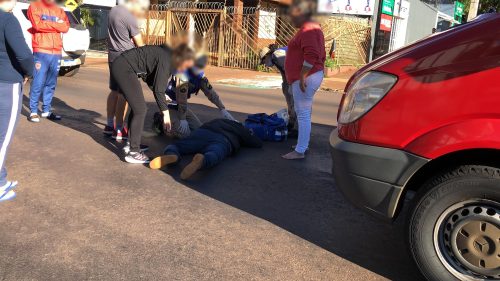 Imagem referente a Motociclista fica ferido em acidente na Rua Pio XII