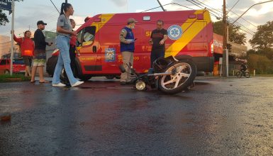 Imagem referente a Mais um acidente é registrado na Avenida Rocha Pombo; Homem fica ferido