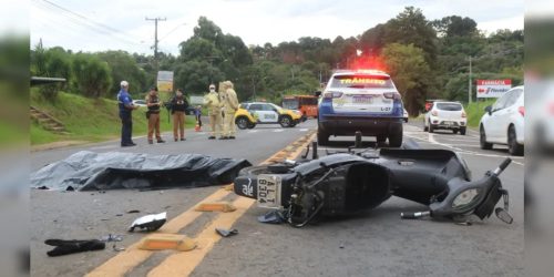 Imagem referente a Motociclista morre após colisão frontal com ônibus em frente à UTFPR
