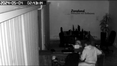 Imagem referente a Câmera de monitoramento mostra ladrões realizando arrastão em empresa no Universitário